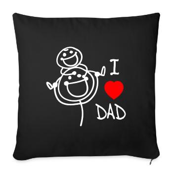 j’aime papa se - Housse de coussin décorative 45 x 45 cm - noir - Devant