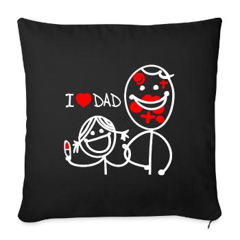 j’aime papa se - Housse de coussin décorative 45 x 45 cm - noir - Devant