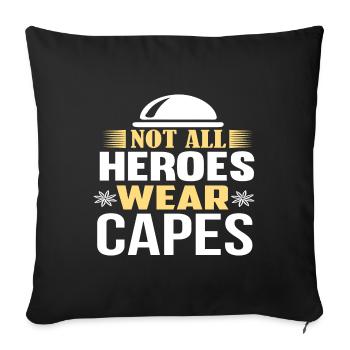 Tous les super-héros ne portent pas de capes - Housse de coussin décorative 45 x 45 cm - noir - Devant