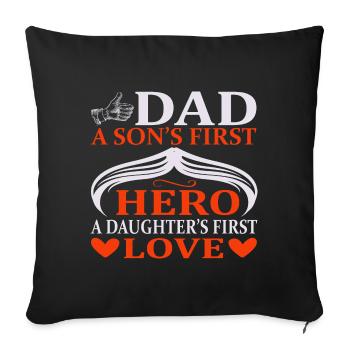 | D’AMOUR DE PAPA HERO Fête des Pères Fête des Pères - Housse de coussin décorative 45 x 45 cm - noir - Devant