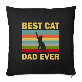 Best cat dad ever best cat dad kitten - Sofa pillowcase 17,3'' x 17,3'' (45 x 45 cm) - black - Front