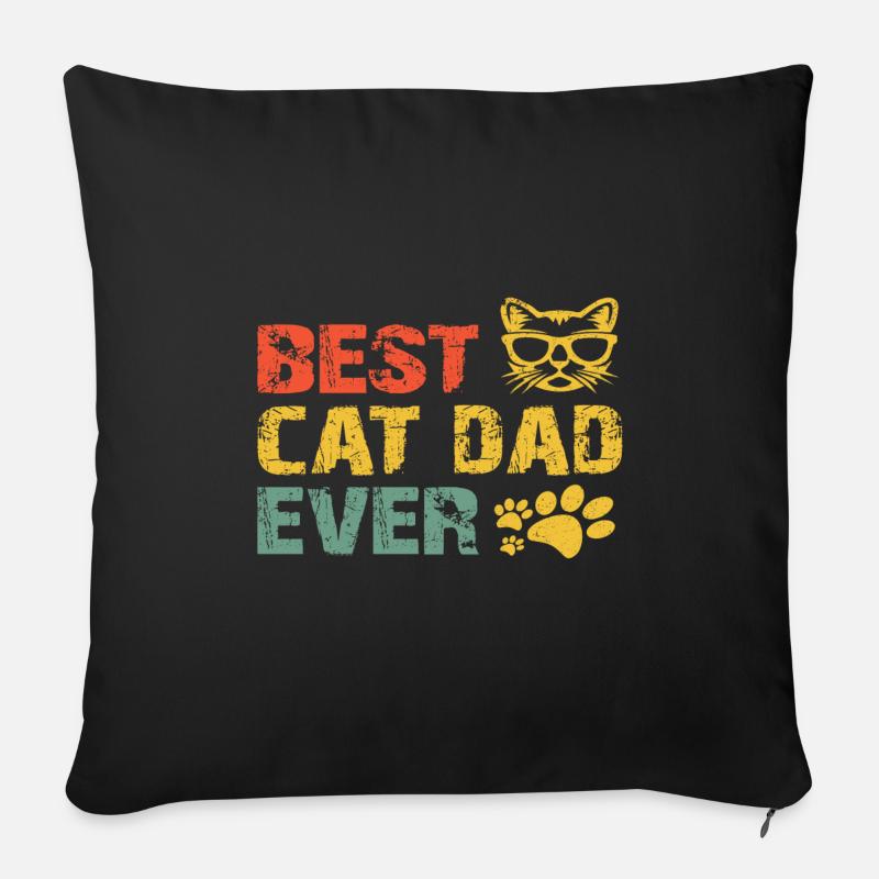 Beste Katze Papa aller Zeiten Beste Katze Papa Kätzchen - Sofakissenbezug 45 x 45 cm - Schwarz