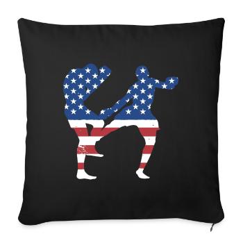 Sport Us Flag MMA - Housse de coussin décorative 45 x 45 cm - noir - Devant