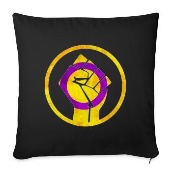 Le poing signale l’intersexuation - Housse de coussin décorative 45 x 45 cm - noir - Devant