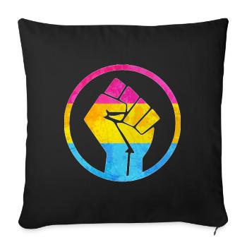 Fist Flag out Pansexual - Housse de coussin décorative 45 x 45 cm - noir - Devant