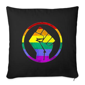 Fist Flag out LGBT - Sofa pillowcase 17,3'' x 17,3'' (45 x 45 cm) - black - Front