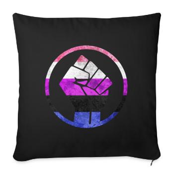 Fist Flag out Genderfluid - Housse de coussin décorative 45 x 45 cm - noir - Devant