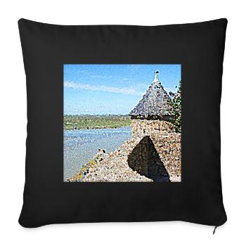 Mount Wonder und sein Turm - Sofakissenbezug 45 x 45 cm - Schwarz - Vorne