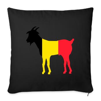 Drapeau De La Belgique goat - GOAT - Housse de coussin décorative 45 x 45 cm - noir - Devant