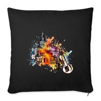 La Nouvelle-Orléans est une ville animée - Housse de coussin décorative 45 x 45 cm - noir - Devant