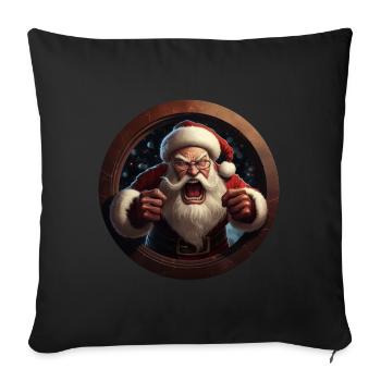 Angry Santa - Housse de coussin décorative 45 x 45 cm - noir - Devant