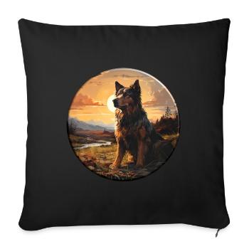 The Responsibility of Dog Ownership - Sofa pillowcase 17,3'' x 17,3'' (45 x 45 cm) - black - Front