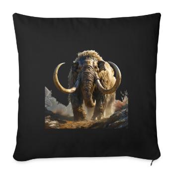 The mammoth was a majestic creature - Sofa pillowcase 17,3'' x 17,3'' (45 x 45 cm) - black - Front