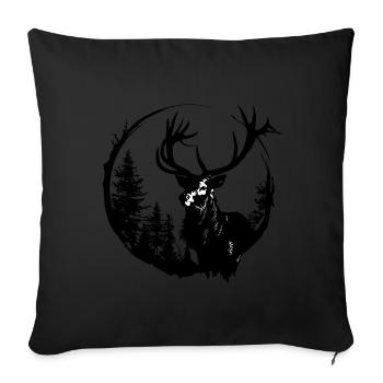 Hirsch reduced to the essentials - Sofa pillowcase 17,3'' x 17,3'' (45 x 45 cm) - black - Front