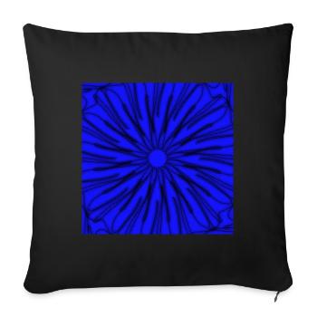 Blue and black star geometric design - Sofa pillowcase 17,3'' x 17,3'' (45 x 45 cm) - black - Front