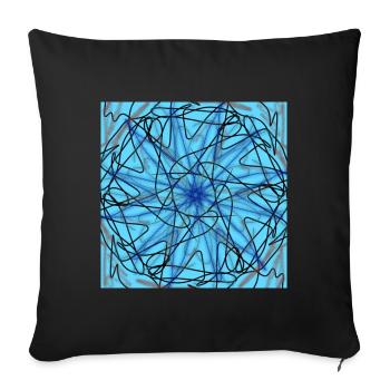 abstract blue star - Sofa pillowcase 17,3'' x 17,3'' (45 x 45 cm) - black - Front