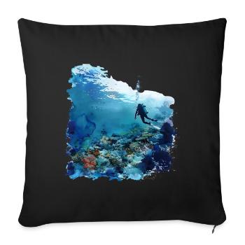 La fascination de la plongée avec une bouteille - Housse de coussin décorative 45 x 45 cm - noir - Devant