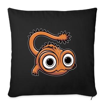 Funny little monster with big eyes - Sofa pillowcase 17,3'' x 17,3'' (45 x 45 cm) - black - Front