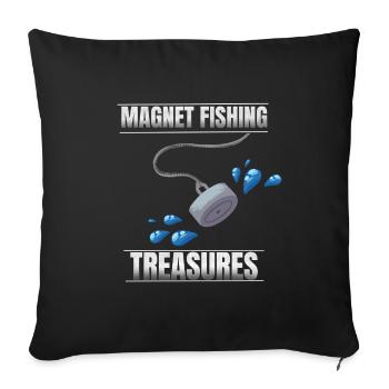 Magnetfischen - Sofakissenbezug 45 x 45 cm - Schwarz - Vorne