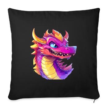 Les dragons asiatiques sont considérés comme des porte-bonheur - Housse de coussin décorative 45 x 45 cm - noir - Devant