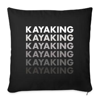Kayaker Kayaking - Sofa pillowcase 17,3'' x 17,3'' (45 x 45 cm) - black - Front