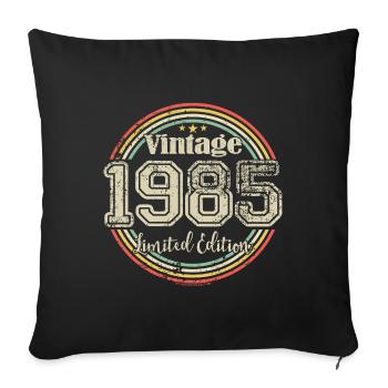 Vintage Rétro Edition Limitée 1985 Année de naissance - Housse de coussin décorative 45 x 45 cm - noir - Devant