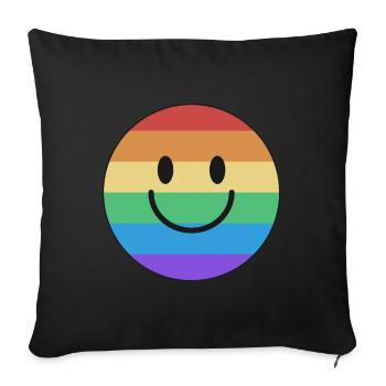 Pride rainbow smile - Sofakissenbezug 45 x 45 cm - Schwarz - Vorne