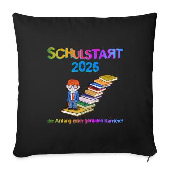Start of school in 2025 - Sofa pillowcase 17,3'' x 17,3'' (45 x 45 cm) - black - Front