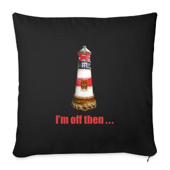 I am off then .. Lighthouse - Sofa pillowcase 17,3'' x 17,3'' (45 x 45 cm) - black - Front