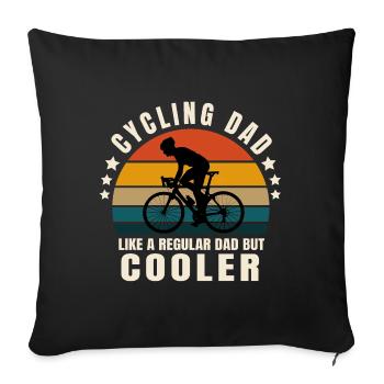 cycling dad - Sofa pillowcase 17,3'' x 17,3'' (45 x 45 cm) - black - Front