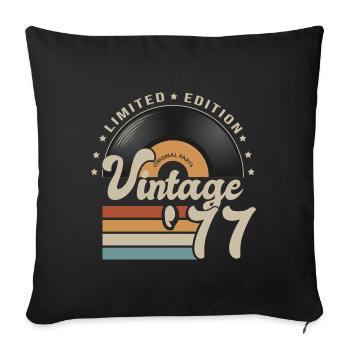 Vintage Vinyl 1977 birthday gift 44 years - Sofa pillowcase 17,3'' x 17,3'' (45 x 45 cm) - black - Front
