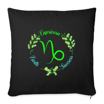 Zodiac sign Capricorn - Sofa pillowcase 17,3'' x 17,3'' (45 x 45 cm) - black - Front