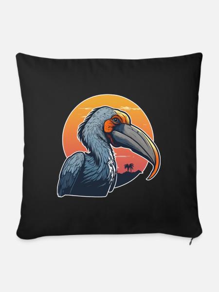 Schuhschnabel - Sofakissenbezug 45 x 45 cm - Schwarz
