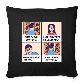 Conception de bandes dessinées pour la fête des pères - Housse de coussin décorative 45 x 45 cm - noir - Devant