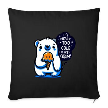 Il ne fait jamais trop froid pour la crème glacée - Housse de coussin décorative 45 x 45 cm - noir - Devant