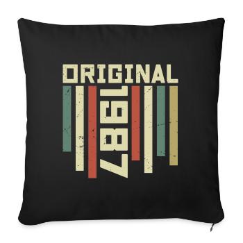 1987 Retro Gift 1987 37th Birthday Gift - Sofa pillowcase 17,3'' x 17,3'' (45 x 45 cm) - black - Front