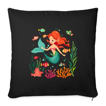 Le mythe de la sirène - Housse de coussin décorative 45 x 45 cm - noir - Devant
