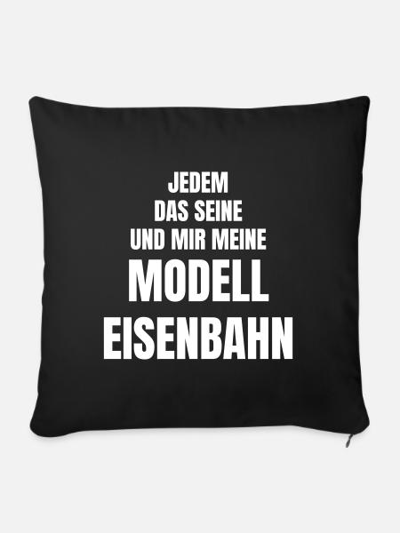 Hobby Modelleisenbahn - Sofakissenbezug 45 x 45 cm - Schwarz