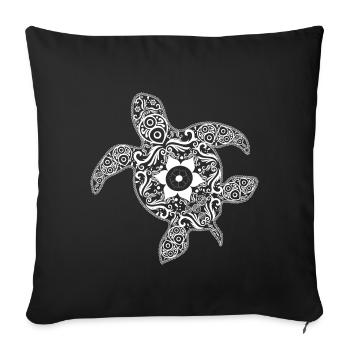 Cadeau psychédélique de luxe de la tortue - Housse de coussin décorative 45 x 45 cm - noir - Devant