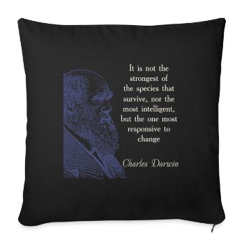 Cite Darwin Biology Theory of Evolution - Sofa pillowcase 17,3'' x 17,3'' (45 x 45 cm) - black - Front