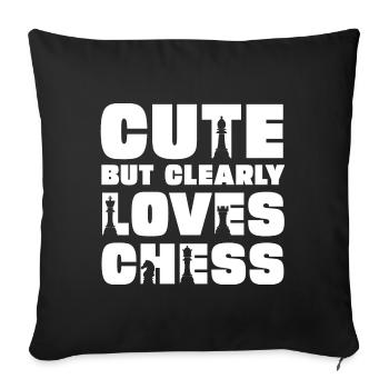 Mignon, mais aime clairement les échecs - Housse de coussin décorative 45 x 45 cm - noir - Devant
