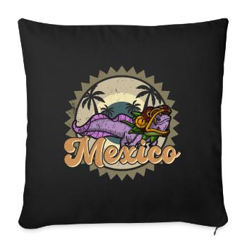 Quetzalcoatl Axolotl Mexique Divinité Aztèque - Housse de coussin décorative 45 x 45 cm - noir - Devant