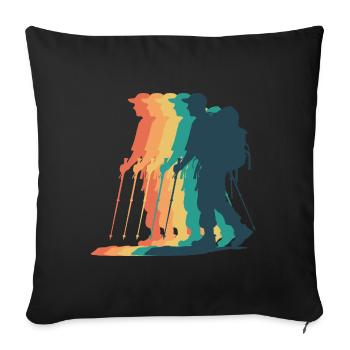 Randonneur Masculin Coloré - Housse de coussin décorative 45 x 45 cm - noir - Devant