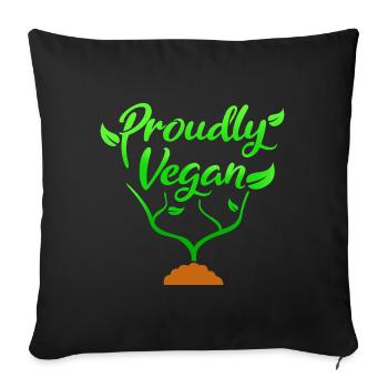 Vegan plant design for proud vegans - Sofa pillowcase 17,3'' x 17,3'' (45 x 45 cm) - black - Front