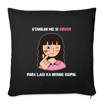 Fil-Am Crush Design pour les fiers Pinoys - Housse de coussin décorative 45 x 45 cm - noir - Devant