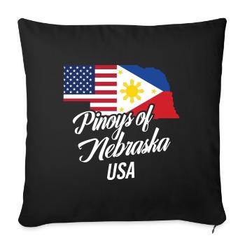 Les Philippins du Nebraska dessinent pour de fiers fil-ams - Housse de coussin décorative 45 x 45 cm - noir - Devant