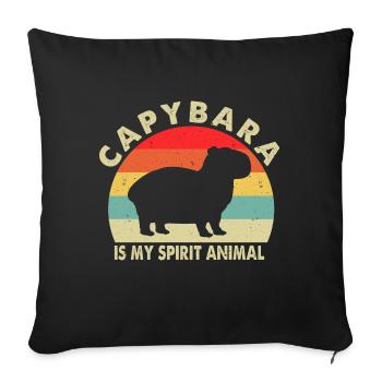 Capybara - Sofakissenbezug 45 x 45 cm - Schwarz - Vorne