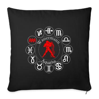 Aquarius - Sofa pillowcase 17,3'' x 17,3'' (45 x 45 cm) - black - Front
