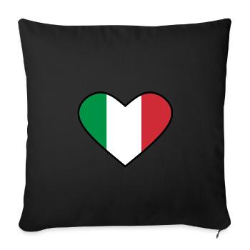 Coeur italien - Housse de coussin décorative 45 x 45 cm - noir - Devant