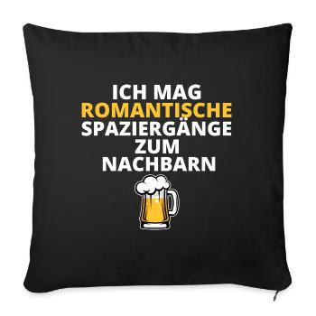 Spaziergänge zum Nachbarn Nachbarschaft Einweihung - Sofakissenbezug 45 x 45 cm - Schwarz - Vorne